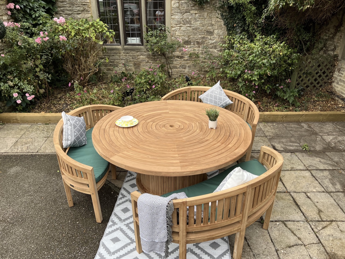 Teak Garden Furniture Round Table lazy susan Teak Garden furniture